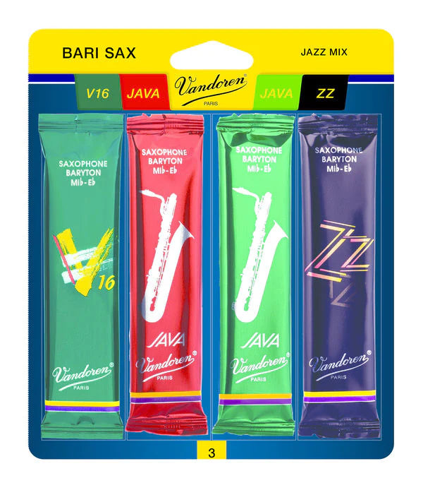 Vandoren Baritone Saxophone Jazz Variety Mix Card Reeds